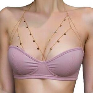 Sexy Shinning Sequins Body Chain, V-Row Coins Brides Body Chain, Layering New